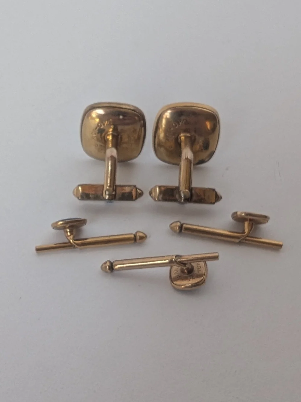 Vintage Swank 1/40 10K RBG Set Of Cufflinks With 3 Matching Tie Tacks